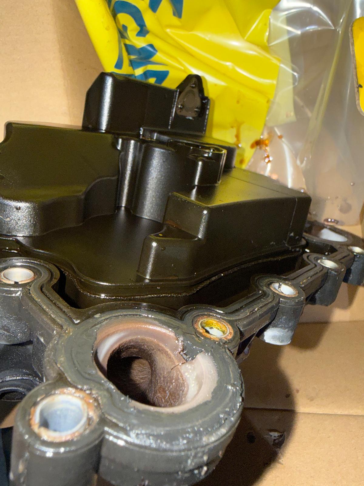 Cracked Audi Q7 PCV assembly found during diagnosis